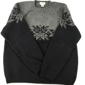 Classic J. Crew wool snowflake sweater, men's SM